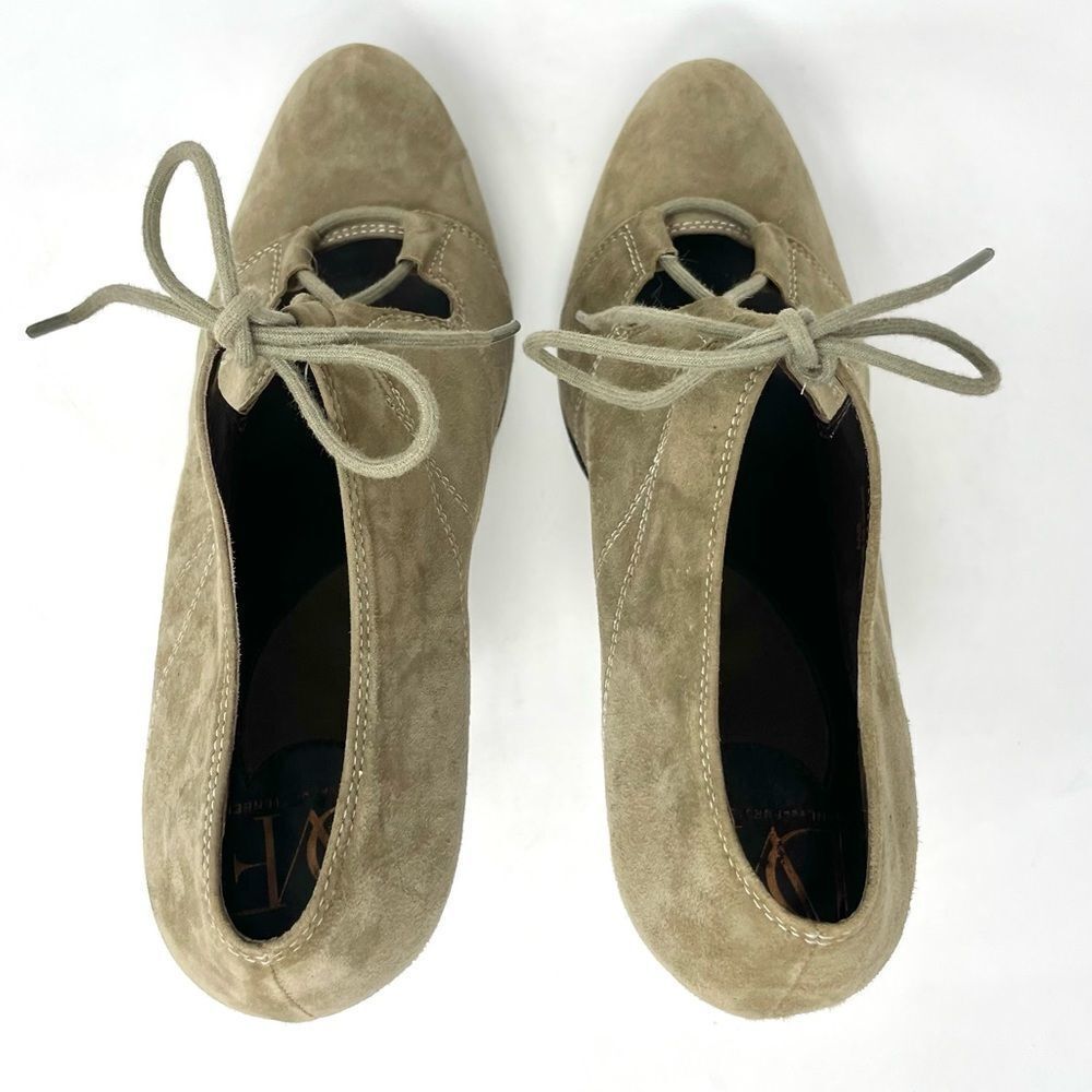 Dvf diane von furstenberg guardian taupe suede heeled lace up shoes size 8 - Picture 6 of 11